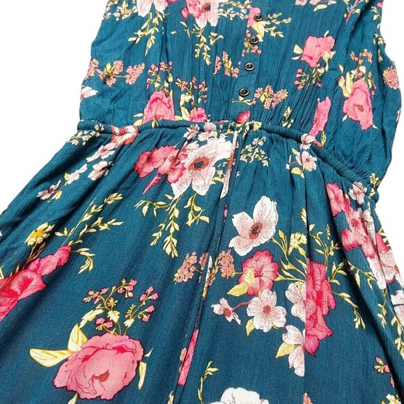 Knox Rose Dress Womens Size S Blue Pink Floral Paisley Midi Maxi Ruffle - Picture 2 of 4